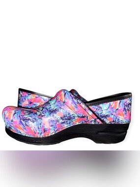 Dansko Pink Purple Multi-Color Womens Clogs 8.5-9 EU39 Nurses Comfort Medical